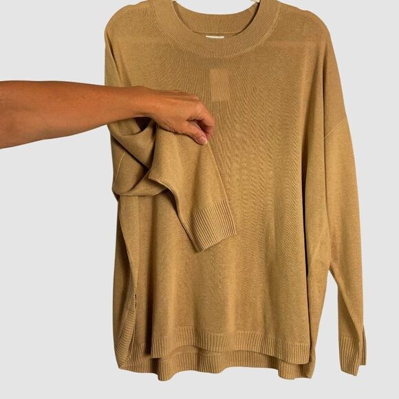 NWT J. Crew Factory Linen-blend curved-hem sweater, XL, style BH042 - Picture 4 of 11